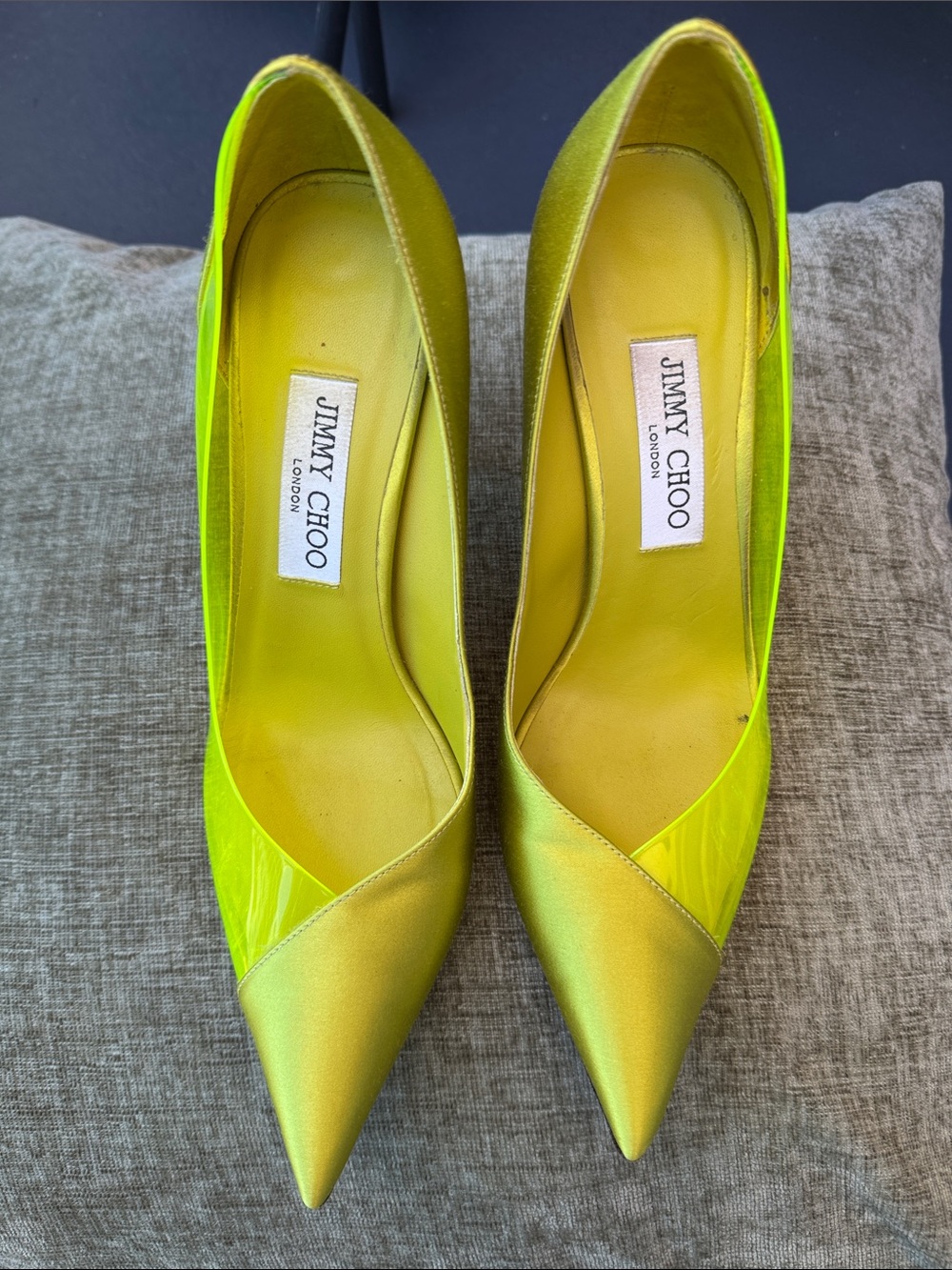 Jimmy Choo Neon Lime Pointed-Toe Pumps